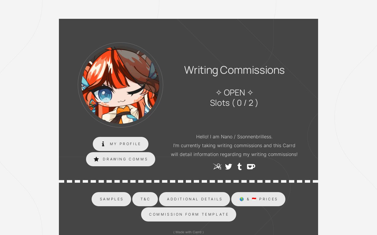 Writing Commissions Examples Writing Commissions